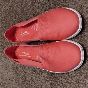 Clarks cloudsteppers women shoes size 9.5W pink slip on washable cushion soft